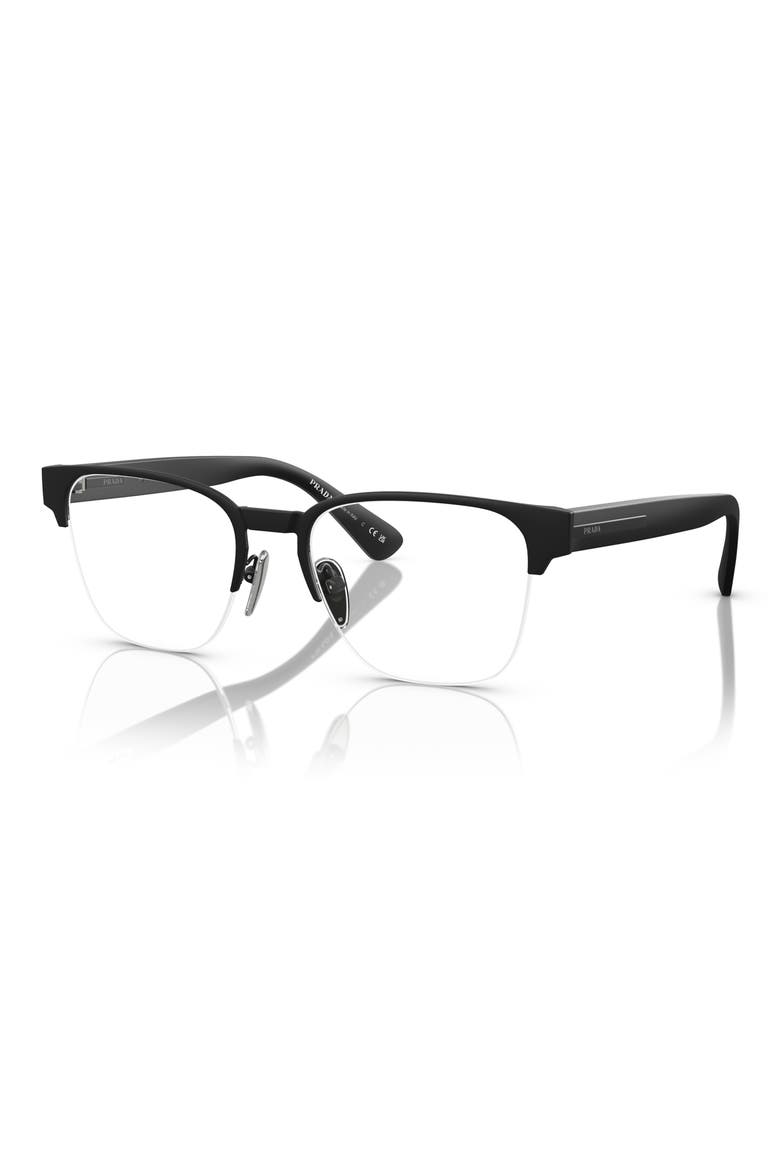54mm Pillow Optical Glasses, Alternate, color, MATTE BLACK