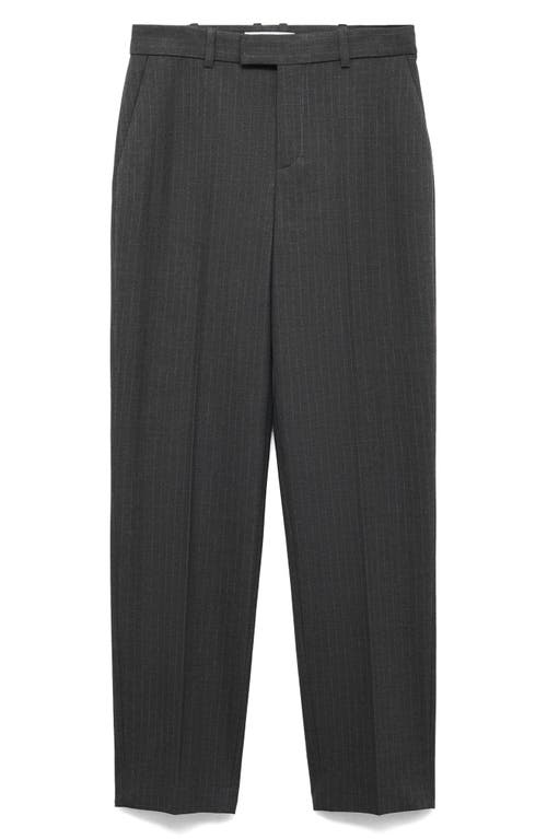 Mango Women's Pinstripe Suit Trousers In Dark Heather Grey