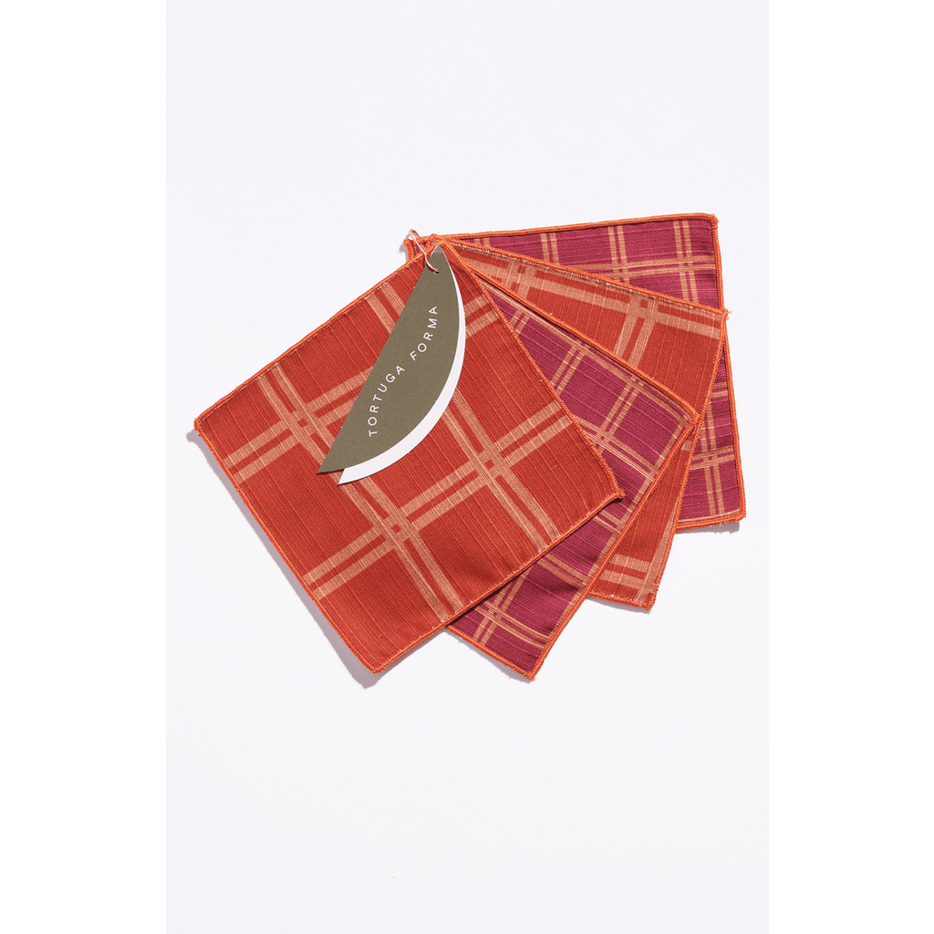 Tortuga Forma Double Sided Cocktail Napkin Set In Vino At Urban Outfitters In Red