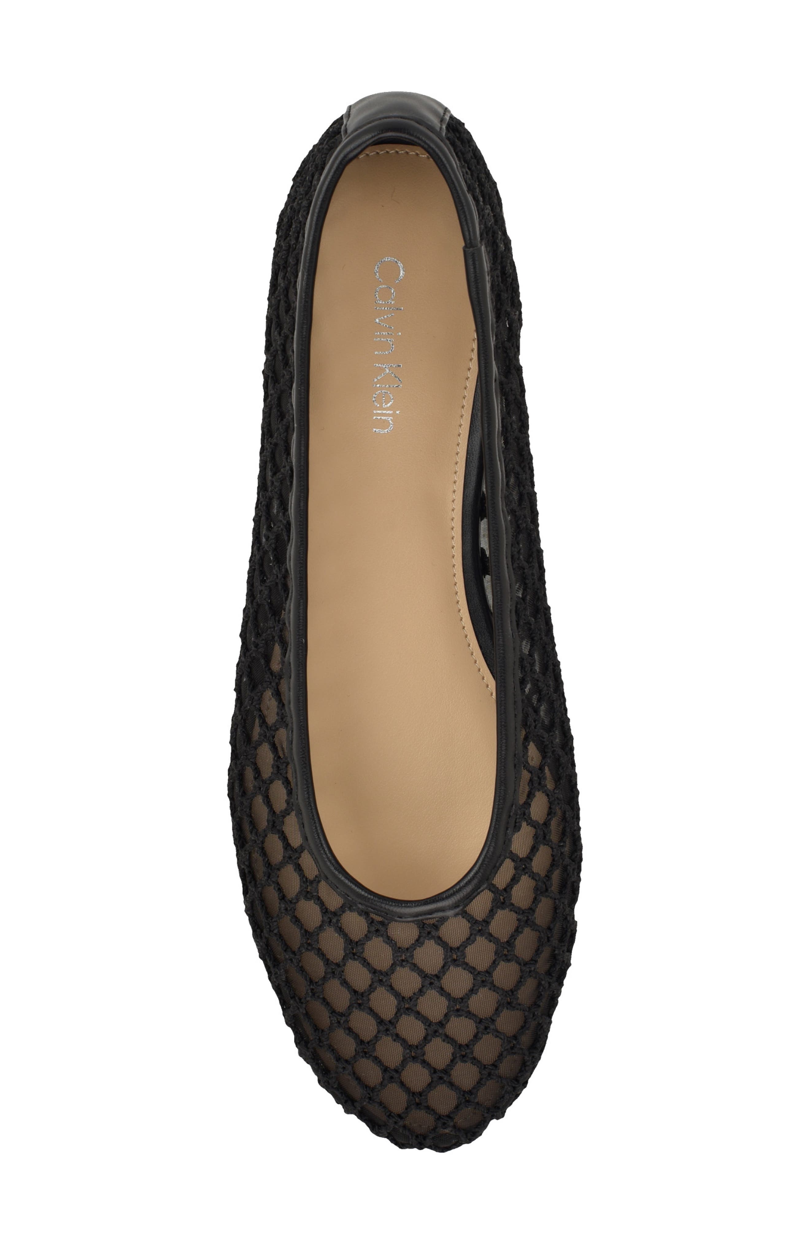 Calvin Klein Delicate Mesh Ballet Flat, Alternate, color, Black