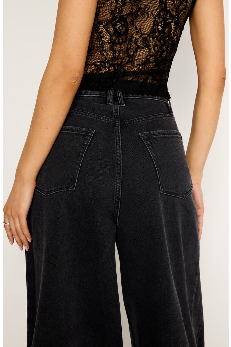 Paneled Wide Leg Jeans, Alternate, color, BLACK351