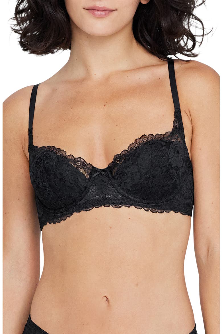 Minx Underwire Balconette T-Shirt Bra, Main, color, BLACK
