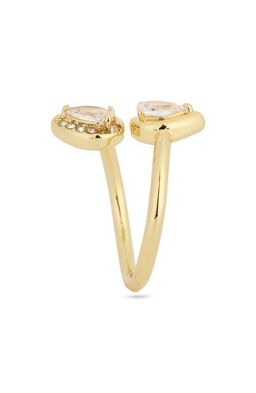 Covet Cz Drop Wrap Ring In Gold