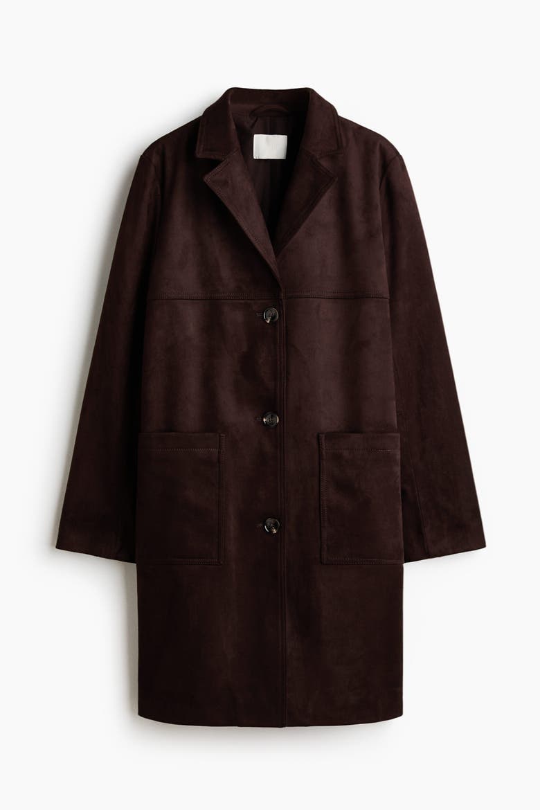Knee-length Coat, Alternate, color, Dark brown