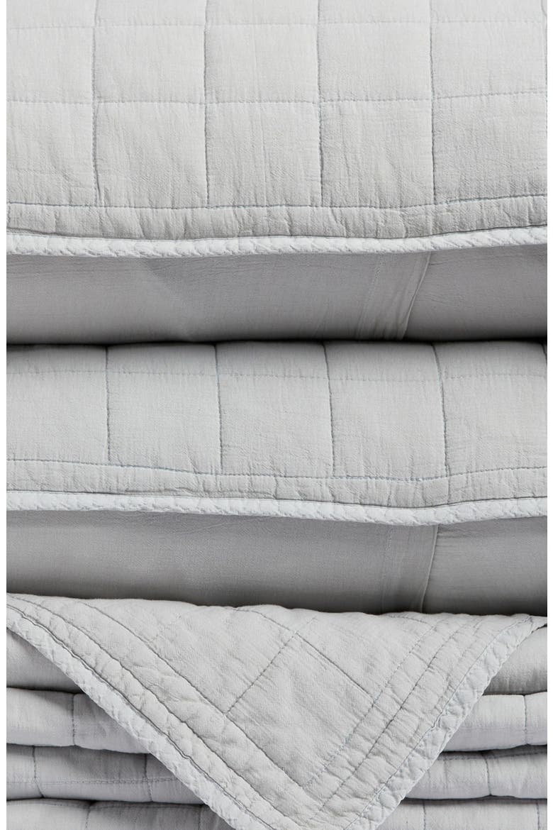 Soft Wash Grid Quilt & Shams Set, Alternate, color, BLUE PEARL