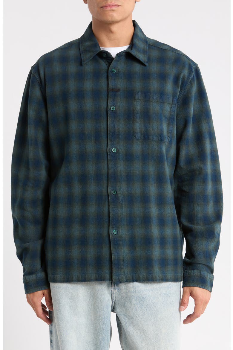 Resent Plaid Button-Up Flannel Shirt, Alternate, color, DARKEST SPRUCE