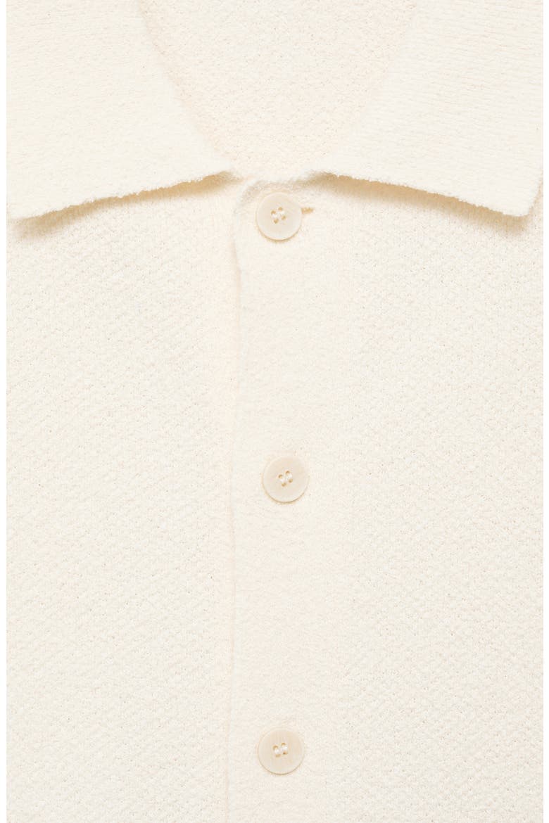 Short Sleeve Knit Button-Up Shirt, Alternate, color, IVORY WHITE