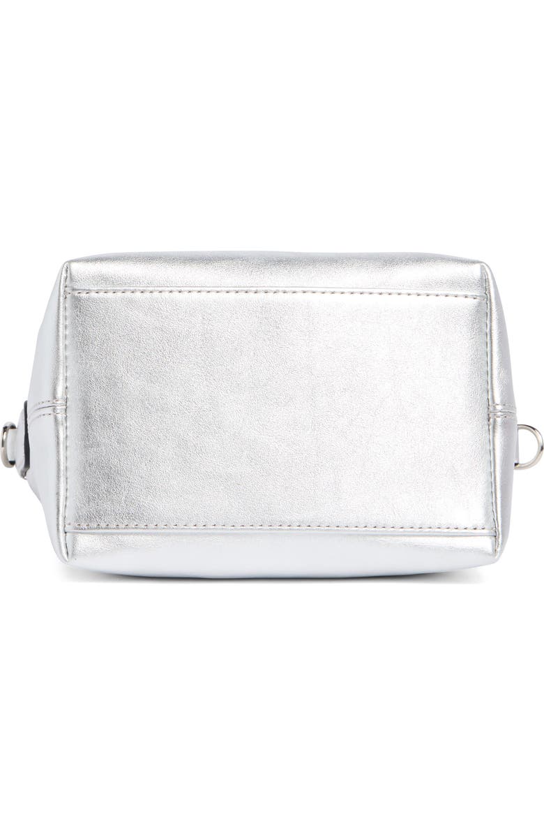 Longchamp Le Roseau Metallic Leather Bucket Bag, Alternate, color, Silver