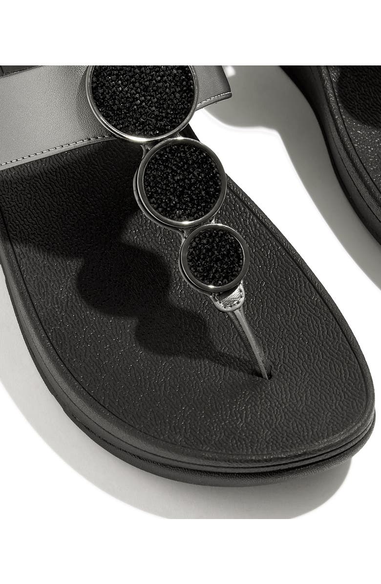 FitFlop Halo Bead Circle Met Sandal, Alternate, color, Pewter Black