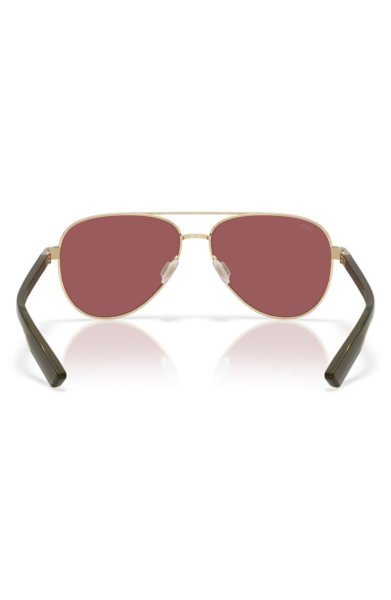 Costa Del Mar 57mm Polarized Pilot Sunglasses, Alternate, color, Brushed Gold/ Gold Mirror 580G