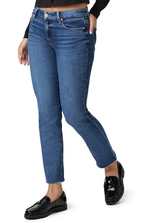 Amber Raw Hem Straight Leg Ankle Jeans (A Capella)