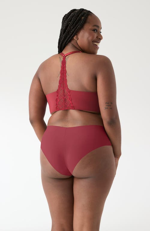 True & Co. True & Co Triangle Lace Racerback Bralette In Red
