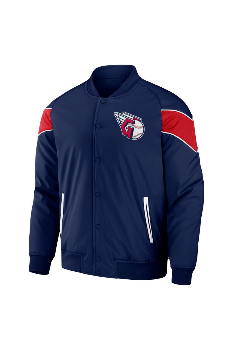 Men's Darius Rucker Collection by Fanatics Navy Cleveland Guardians Baseball Raglan Full-Snap Jacket, Alternate, color, Navy