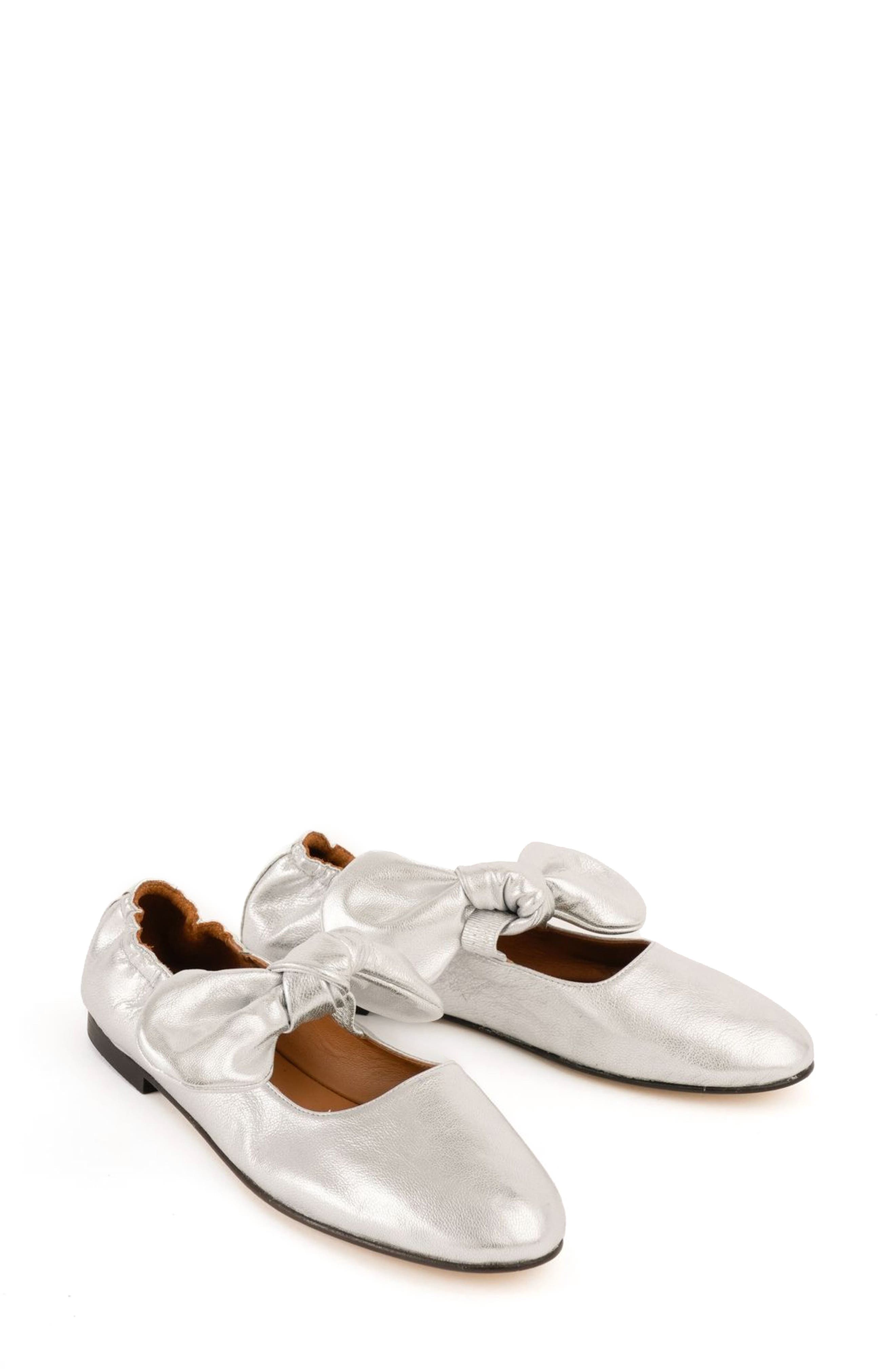 Penelope Chilvers Minnie Mary Jane Flat, Alternate, color, Silver