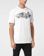 PHILIPP PLEIN Jersey T-Shirt Round Neck Ss Strass Cars Racing Men