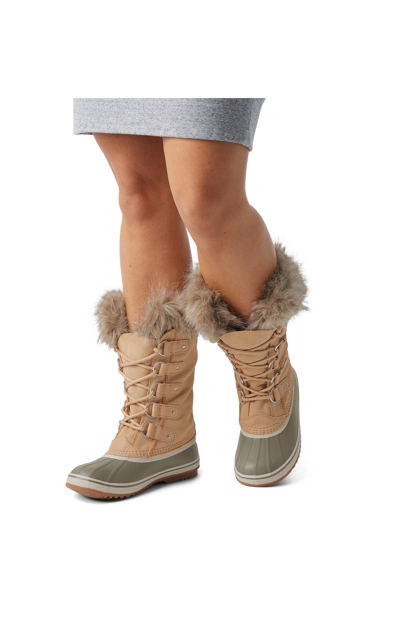 Joan of Arctic Faux Fur Waterproof Snow Boot, Alternate, color, CERAMIC/ GUM 2