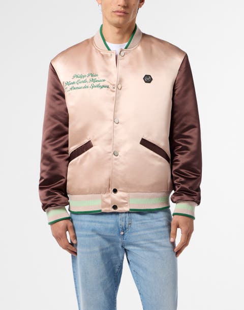 Shiny Satin College Bomber Signature Monte Carlo Men