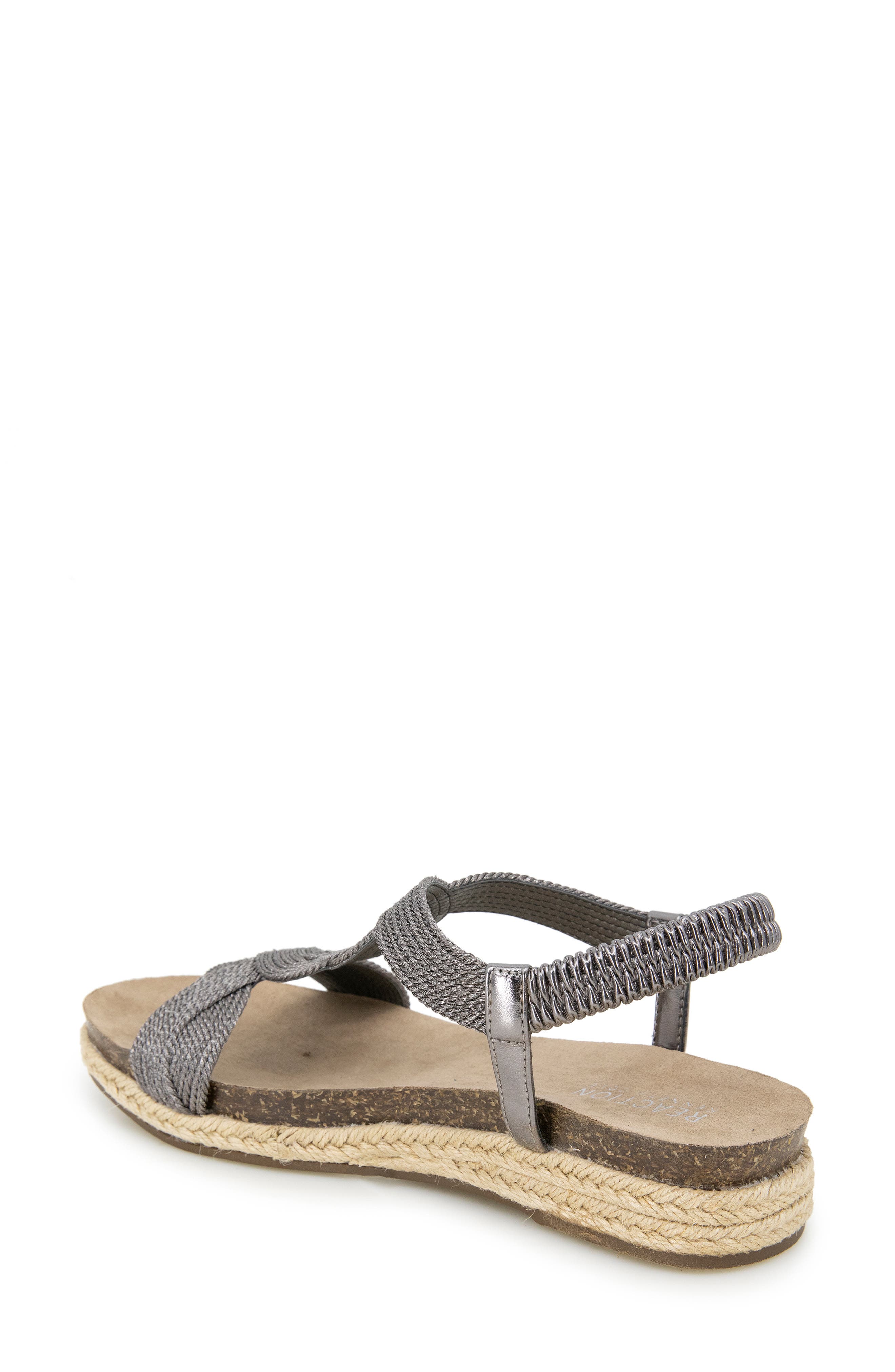 Reaction Kenneth Cole Harmony Espadrille Platform Sandal, Alternate, color, Pewter Fabric