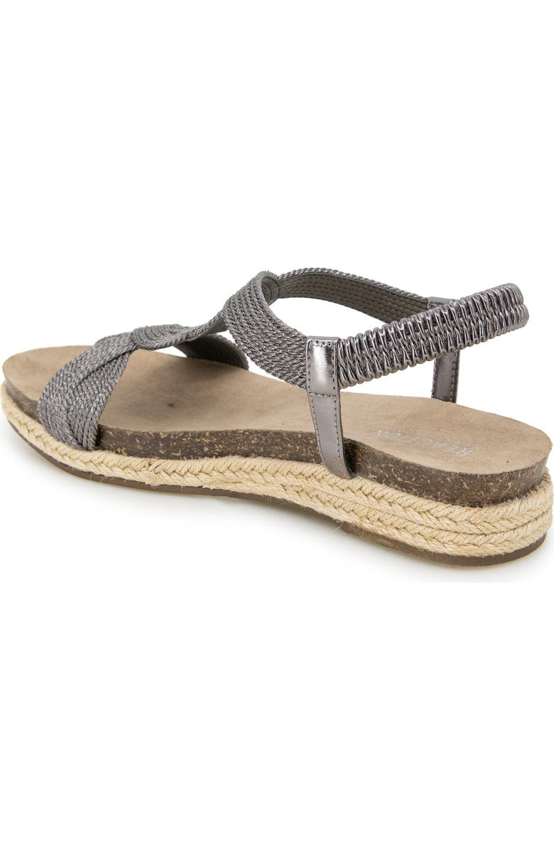 Reaction Kenneth Cole Harmony Espadrille Platform Sandal, Alternate, color, Pewter Fabric