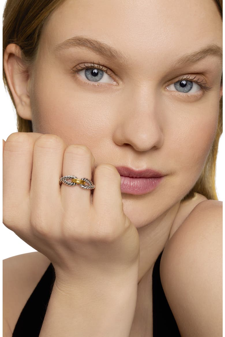 Cable Loop Ring with 18K Gold, Alternate, color, YELLOW GOLD/ STERLING SILVER