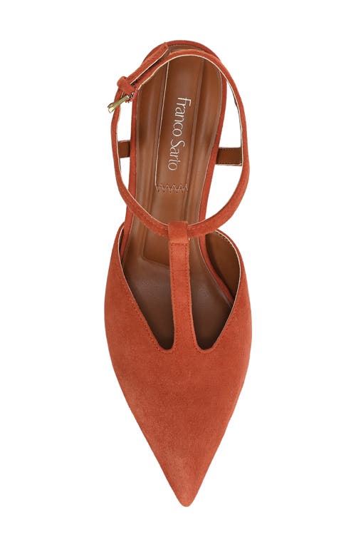 Franco Sarto Ovett Pointed Toe T-strap Pump In Brown