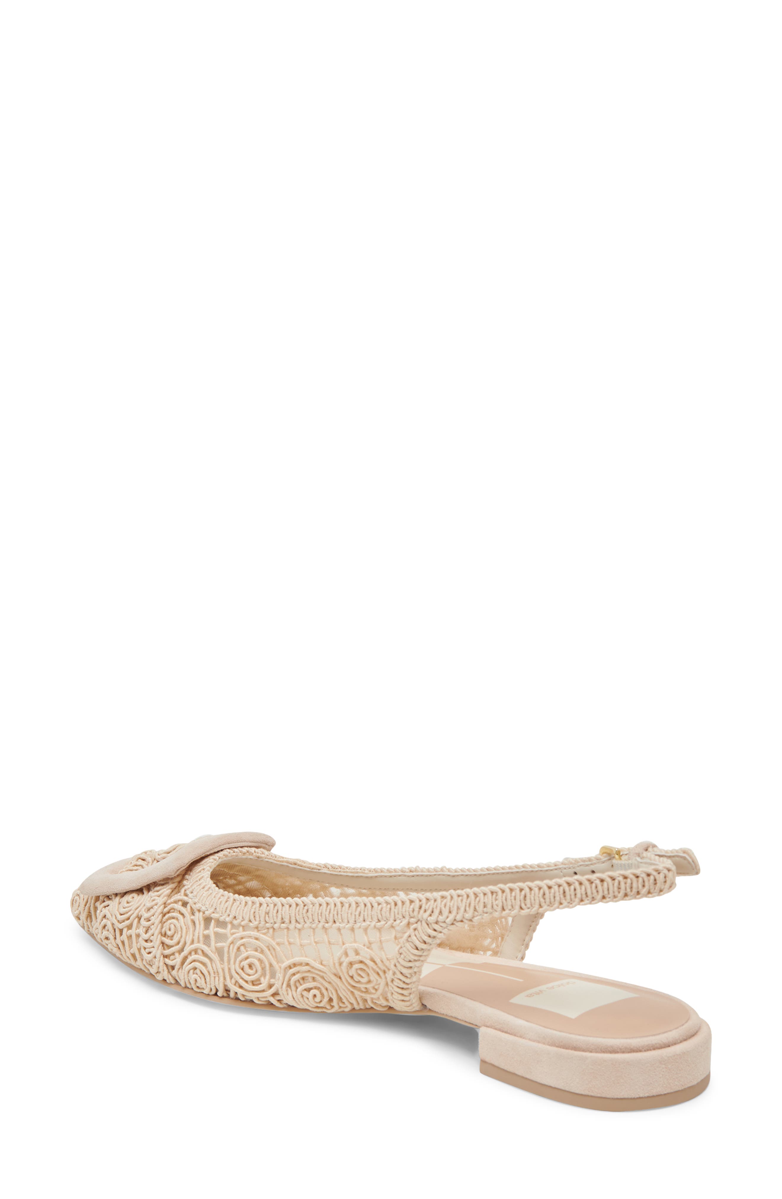 Dolce Vita Pauley Pointed Toe Slingback Flat, Alternate, color, Natural Macrame