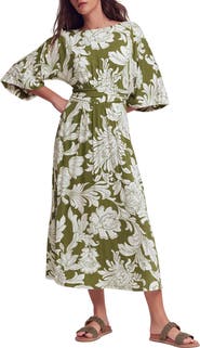 Boden Imelda Floral Kimono Jersey Midi Dress