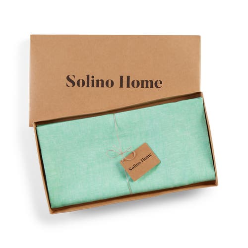 Solino Home Linen Table Throw In Blue