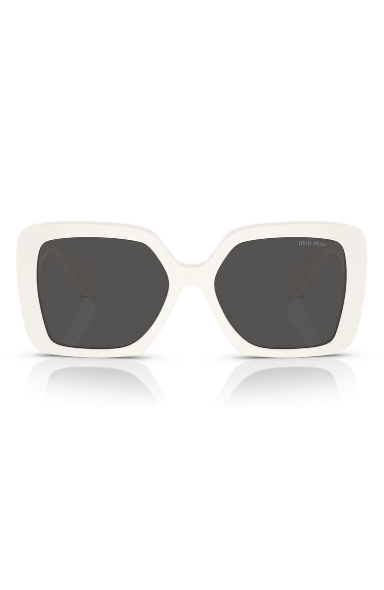 Miu Miu 56mm Square Sunglasses, Alternate, color, White