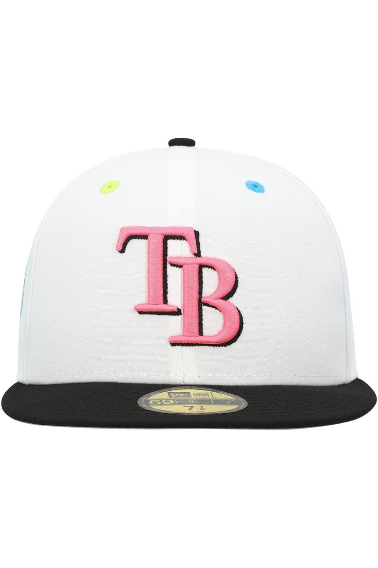 Men's New Era White Tampa Bay Rays Neon Eye 59FIFTY Fitted Hat, Alternate, color, White