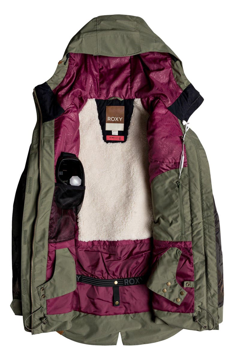 Roxy Waterproof DryFlight<sup>®</sup> Thinsulate<sup>®</sup> Insulated Snow Jacket, Alternate, color, 