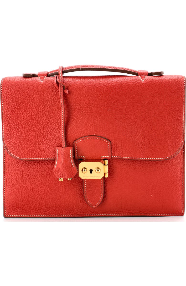 Pre-Owned Hermes Sac a Depeches Bag Togo 27, Main, color, Sanguine