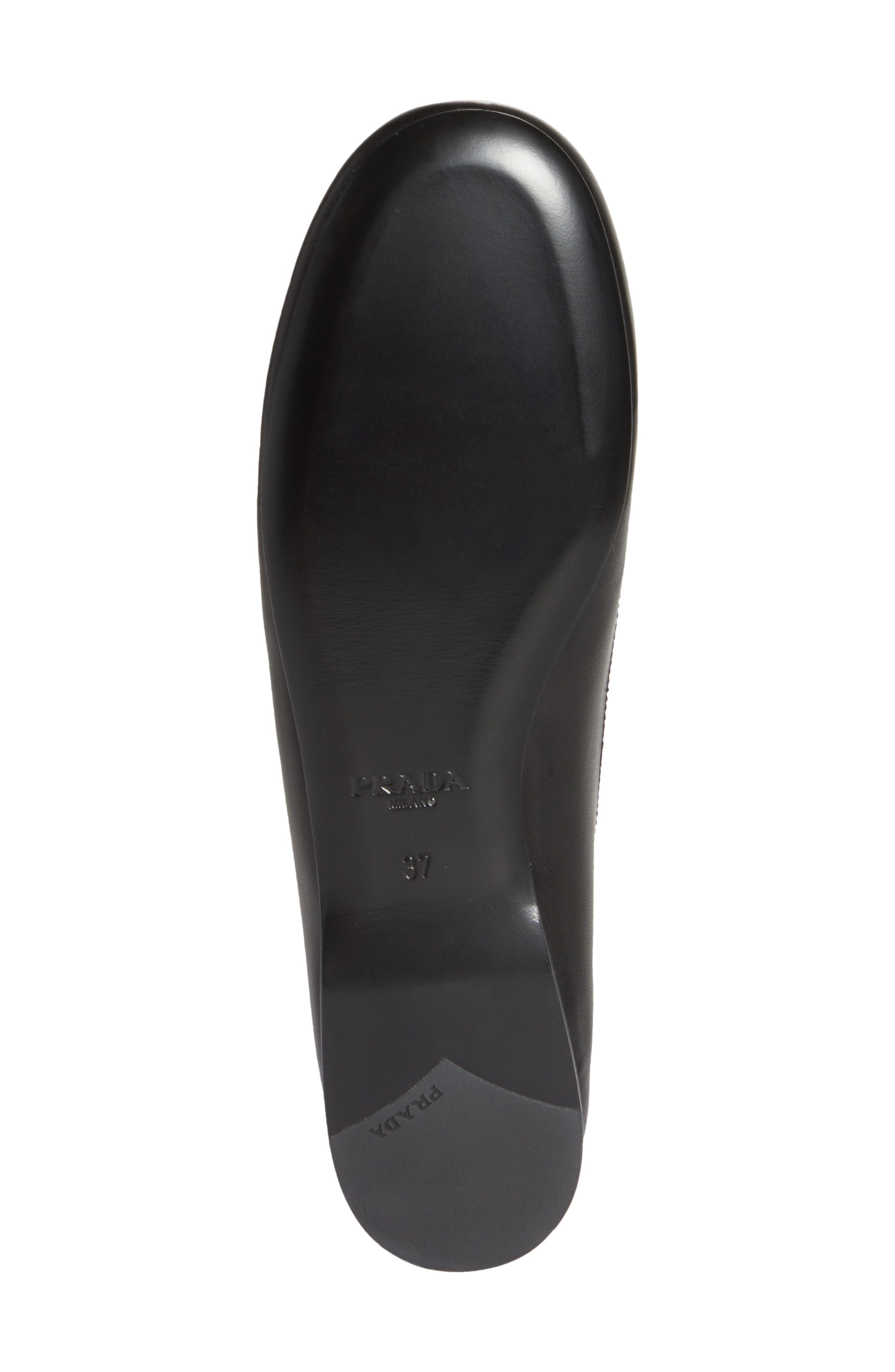 Prada Logo Bow BallerinaFlat, Alternate, color, 