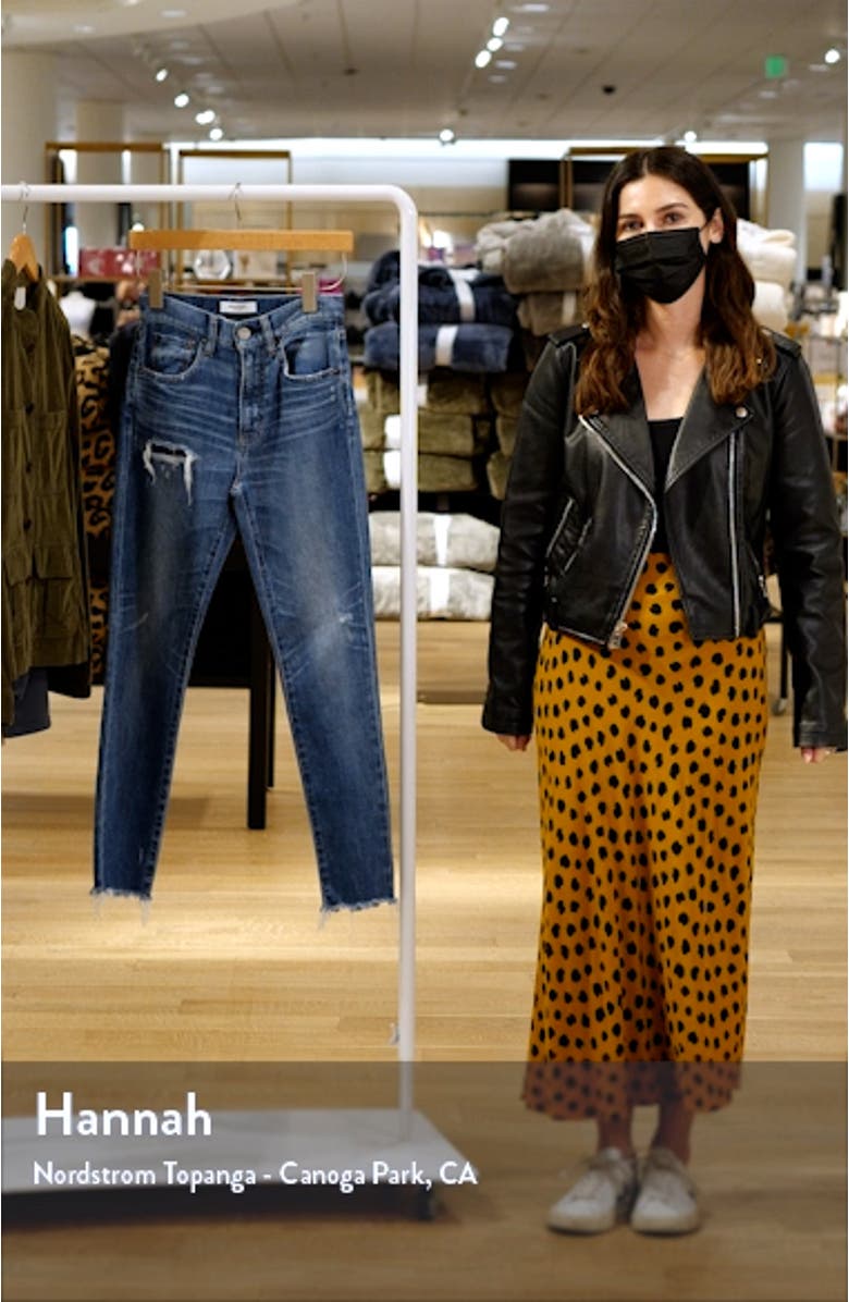 Hammond High Waist Distressed Raw Hem Skinny Jeans, sales video thumbnail