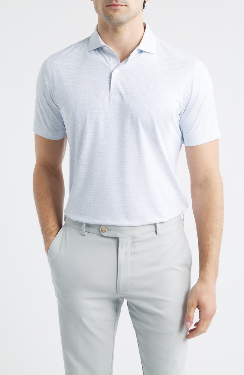 Peter Millar Briar Performance Jersey Golf Polo, Main, color, White