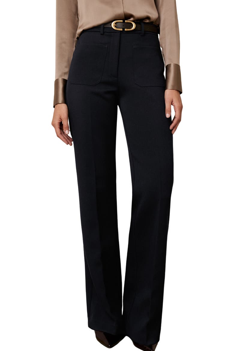 Priya High Waist Flare Leg Pants, Main, color, NAVY