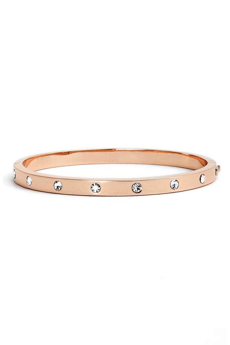 crystal hinge bangle, Main, color, ROSE GOLD