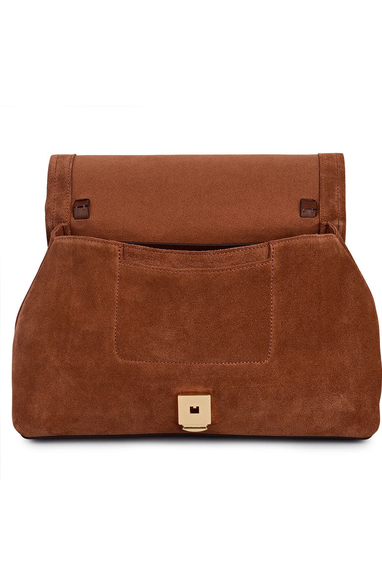 Radley Mercer Street - Suede Medium Flapover Shoulder Bag, Alternate, color, Russet