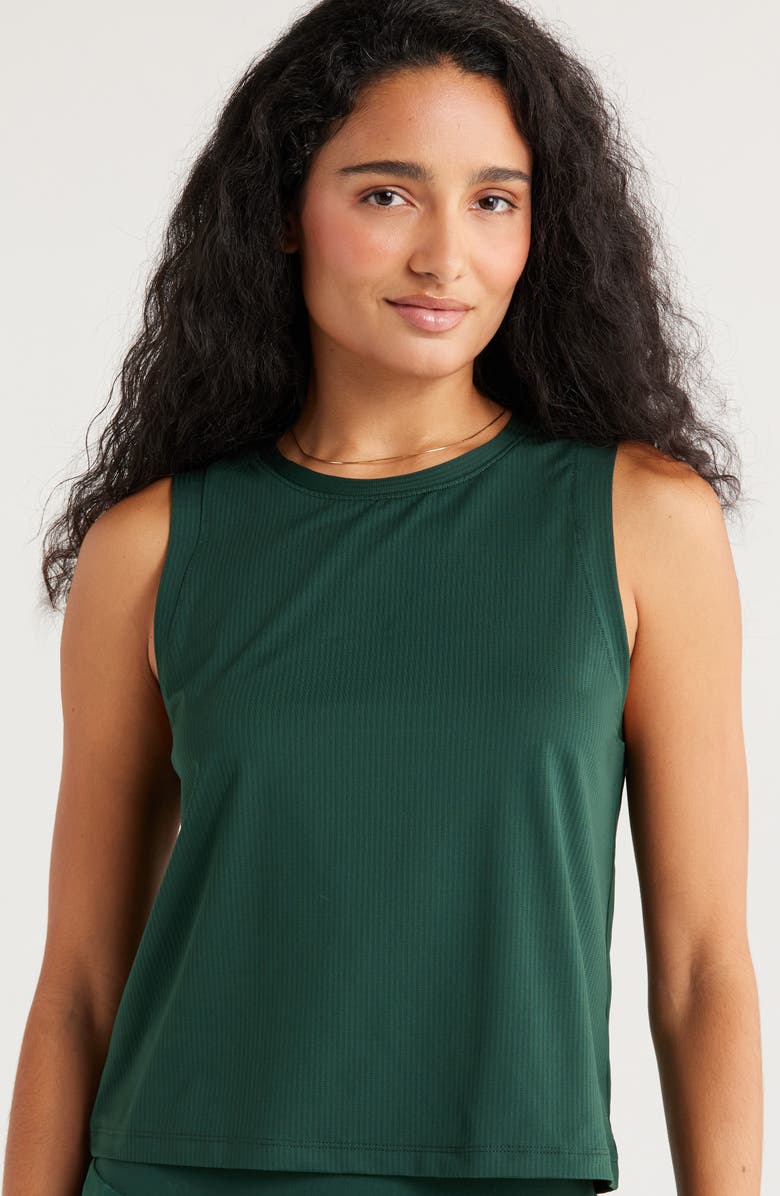 Recess Pickleball x Zella Smash Hit Mesh Tank, Alternate, color, Green Park