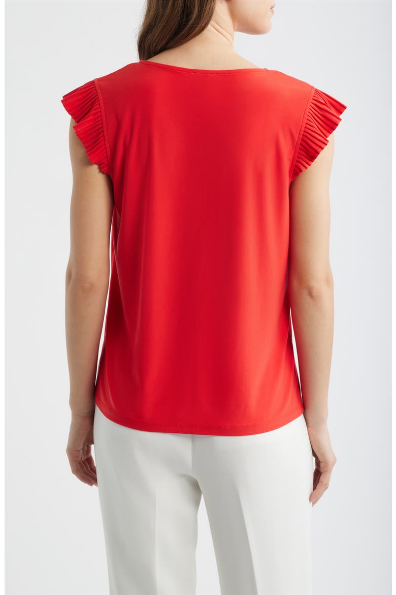 Pleated Sleeve Top, Alternate, color, BEGONIA RED