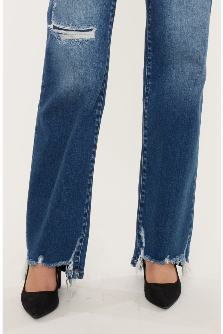 Dayna High Rise Slim Wide Leg Jeans, Alternate, color, Dark Wash