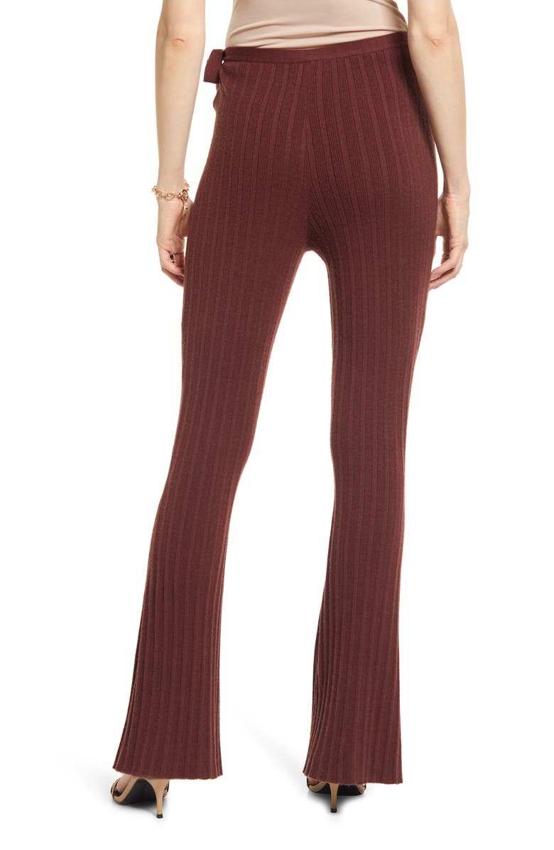 Open Edit Ribbed Side-Tie Knit Pants, Alternate, color,