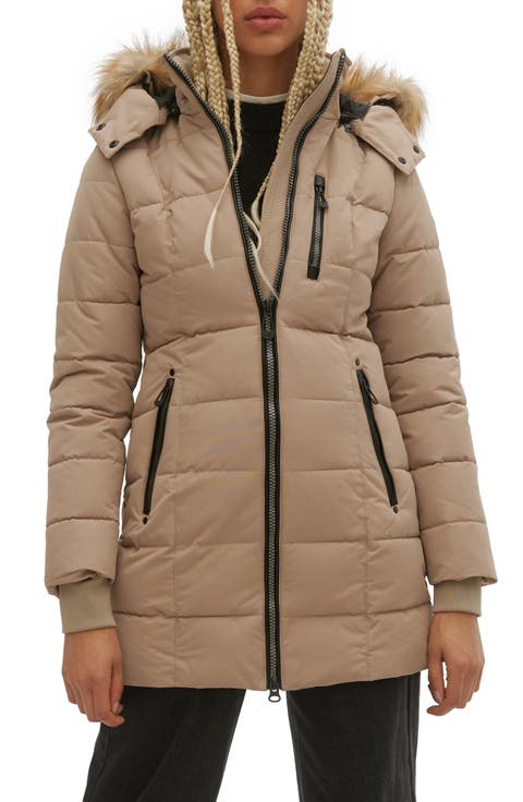 Hannah Faux Fur Trim Hooded Parka
