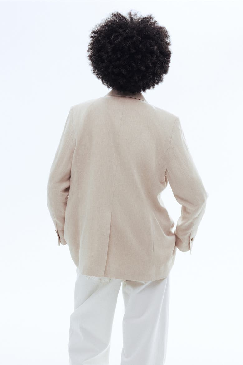 Linen-blend Blazer, Alternate, color, Light beige