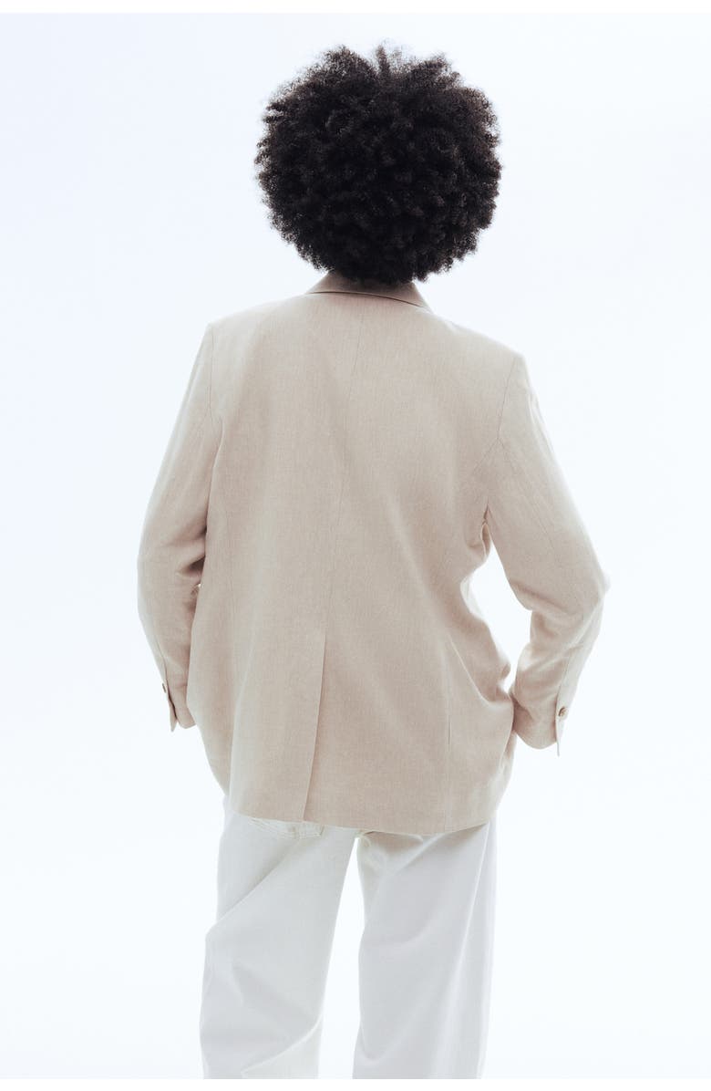 H&M Linen-blend Blazer, Alternate, color, Light Beige
