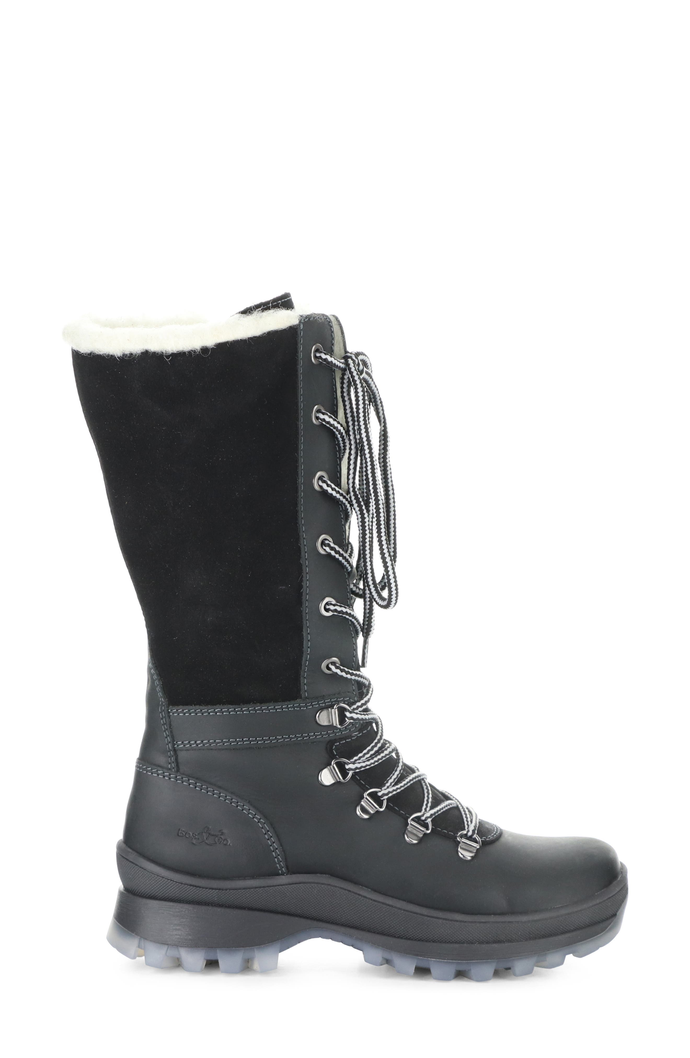 Bos. 
Co. Dell Waterproof Wool Faux Shearling Lined Boot, Alternate, color, Black