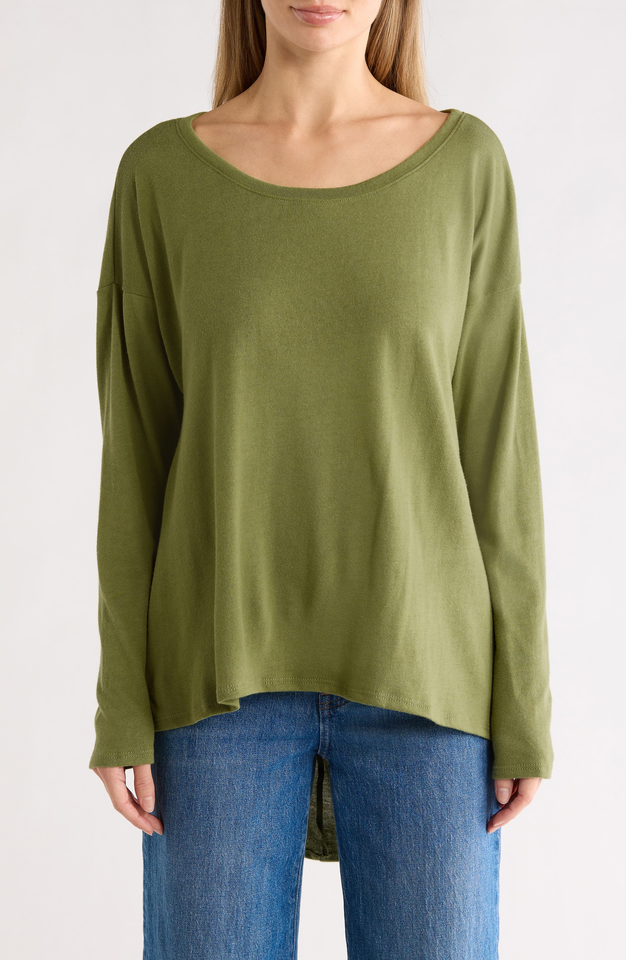 Boat Neck High-Low Sweater - image 3