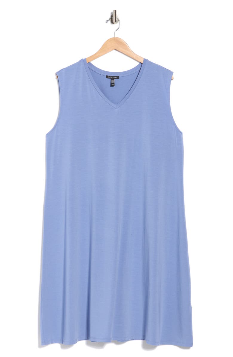 Eileen Fisher V-Neck Shift Dress, Main, color, Marina