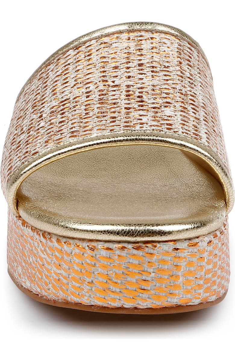 L'AGENCE Inaya Platform Sandal, Alternate, color, Gold Rafia