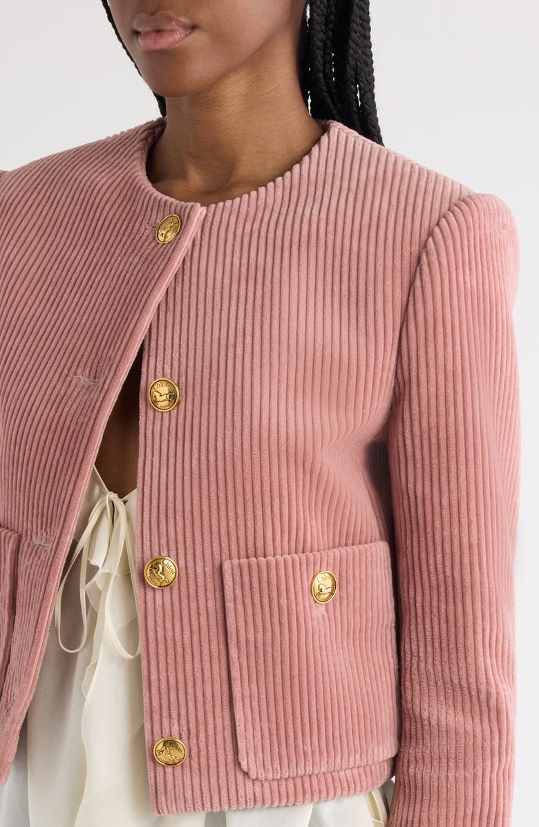 Chloé Crop Corduroy Jacket, Alternate, color, 
